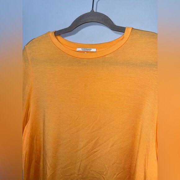 Scotch & Soda Sun N Sand Women’s Ruffle Sleeve Orange Tee Shirt Size Small EUC - Picture 2 of 9
